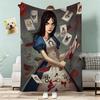 Alice Madness Returns Throw Lightweight 240g Flannel Blanket Soft Skin-friendly for Summer Cooling