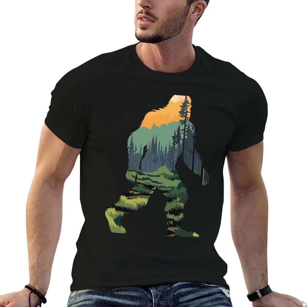 Sasquatch Bigfoot Cryptids Graphic Art Cryptozoology TShirt Independence Day Short Sleeve TShirt