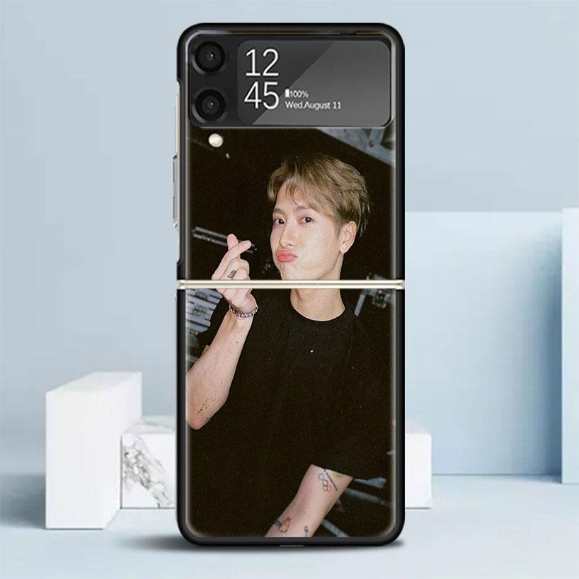 J-Jackson Wang Singer Black Cover for Samsung Galaxy Z Flip 7 6 5 4 3 5G Phone Case Flip7 Flip6 Flip5 Flip4 Flip3 Pattern Case G
