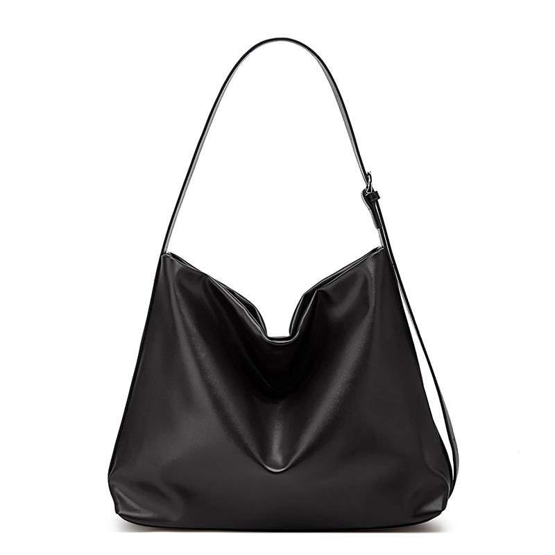 Soft Leather Shoulder Bag Simple Retro Bag Large Capacity Solid Color