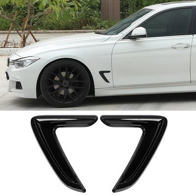 1 paire d'autocollants de garniture de couvercle de ventilation latérale de voiture pour BMW Série 3 F30 2012-2016 autocollants décoratifs de garde-boue de voiture ABS noir