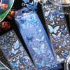 Silver 3D Butterfly and Poetry PVC Stickers - INS Style Vintage Journal Decoration