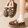Módní platforma Dámské leopardí boty 2024 Baleríny Teplé plyšové Zimní kotníkové sněhule Dámské ležérní bavlněné boty Boty pro ženy