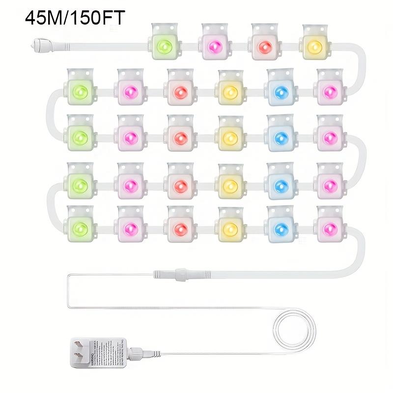 MIMI RGB Permanent Outdoor Lights for House,150FT RGB+IC Smart Outdoor Decor, or Christmas, Holiday, House Roof Lighting