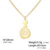 Cute Cat Kitten Swirl Spiral Tail Necklace for Women Stainless Steel Pendant Necklace Jewelry Birthday Gifts Trendy Wholesale