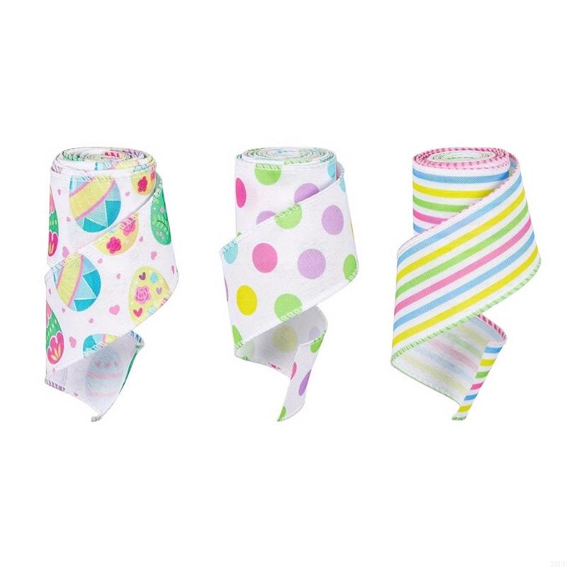 Colorful Polyester Ribbon for Easters Decoration and Creative Craft Project Gift Packaging Supplies Sewing Accessories
