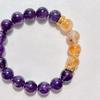 10Mm Natural Honey Milk Cap Citrine Amethyst Bracelet Bracelet