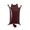 Dice Cat Shape Leather Storage Tray Key Coin Makeup Tray Folding Tray With Velvet Cat Storage Box