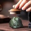 Golden Toad Sand Stone Ornament,Three-legged Attracts Rich Tea Pets, Living Room Office Home Decoration Store Opening Gifts