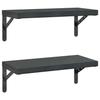 VidaXL Wall Shelves 2 Pcs 50x23.5 Cm Black Stainless Steel, Floating Shelf, Wall Display Shelf, Panel 3214519