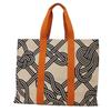 Used 9212 Nu Maran Beach Bag 7924 Graphic Tartan Orange Camel Knotboard Screen Print Cotton Unisex from Japan AUTHENTIC