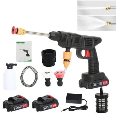 1 Set Cordless Power Washer Multifunction Nozzle Battery-powered Copper Motor 24V Pressure