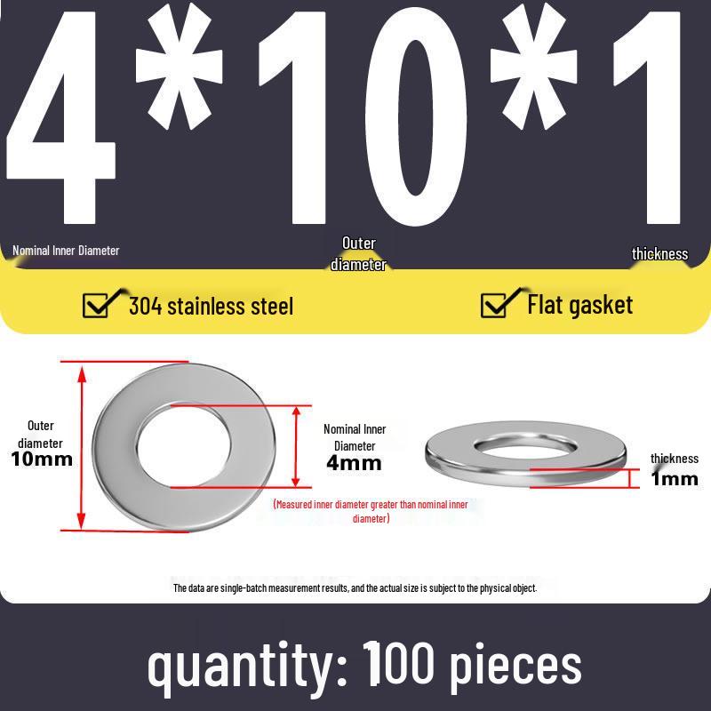 Plochá podložka z nerezové oceli 304 pro nastavení vůle hřídele (0,1/0,2/0,3 mm)