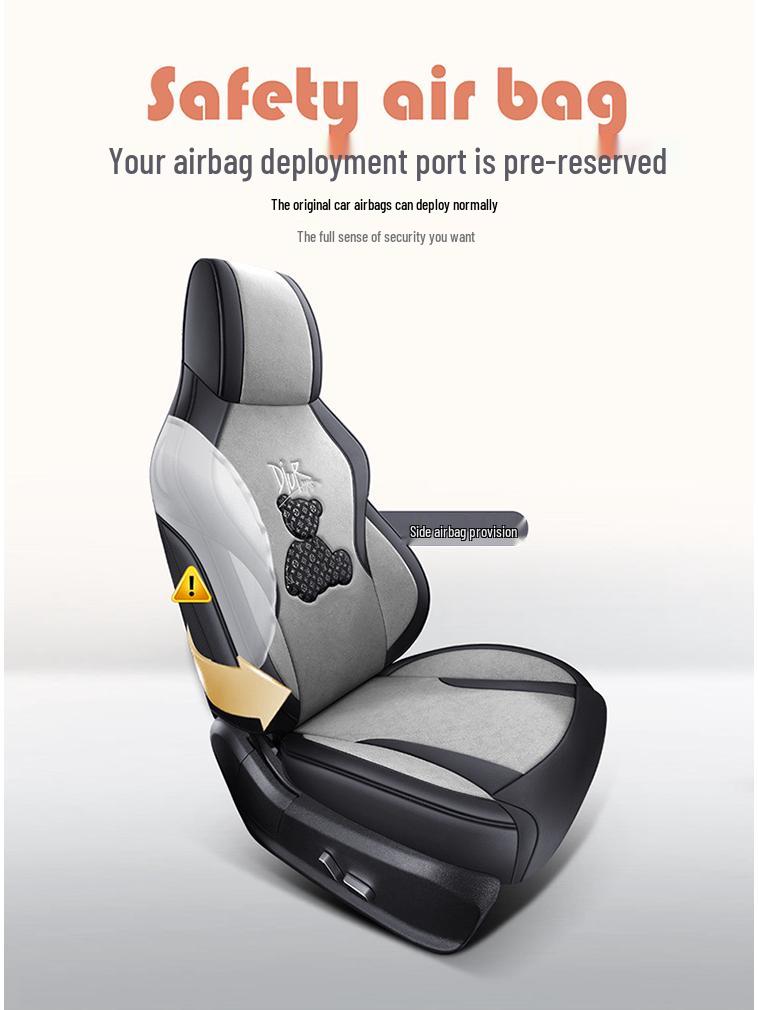 BYD Song PLUS Little Bear 4-Season Car Seat Cushion - Tech Cloth, Full Coverage for 5 Seats
