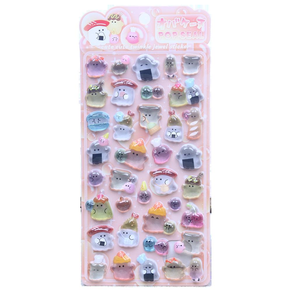 Cute Animals Ghost Drop 3d Relief Sticker Scrapbooking Diy Diary Decor Stationery Sticker Aesthetic Stickers Anime Peripheral