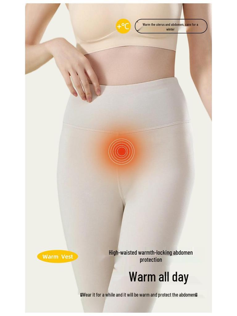 Lyocell Fleece Thermal Yoga Pants - Seamless, High Waist, Tummy Control, Hip-Lifting Leggings for Fitness.