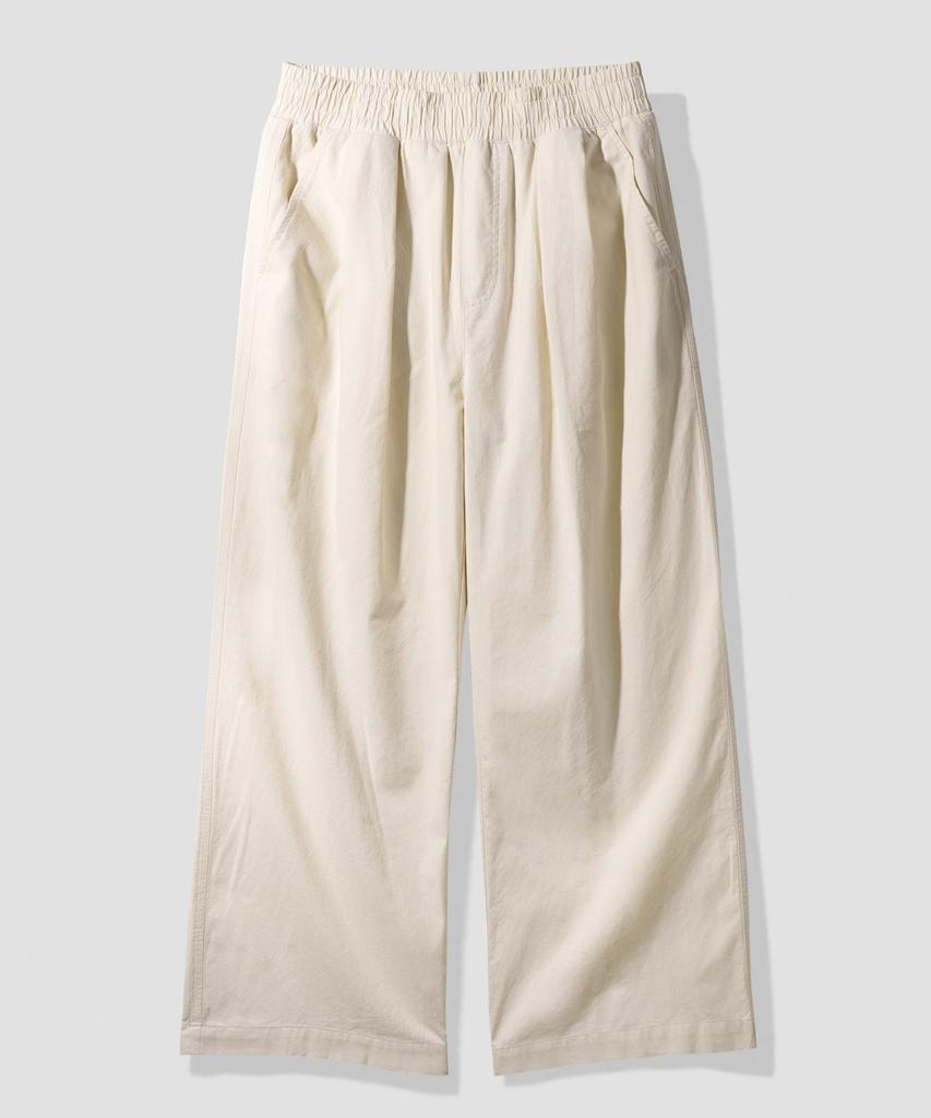 PERSTEP Cool Mix Linen-Like Flare Fit Long Pants Cream Khlp4703