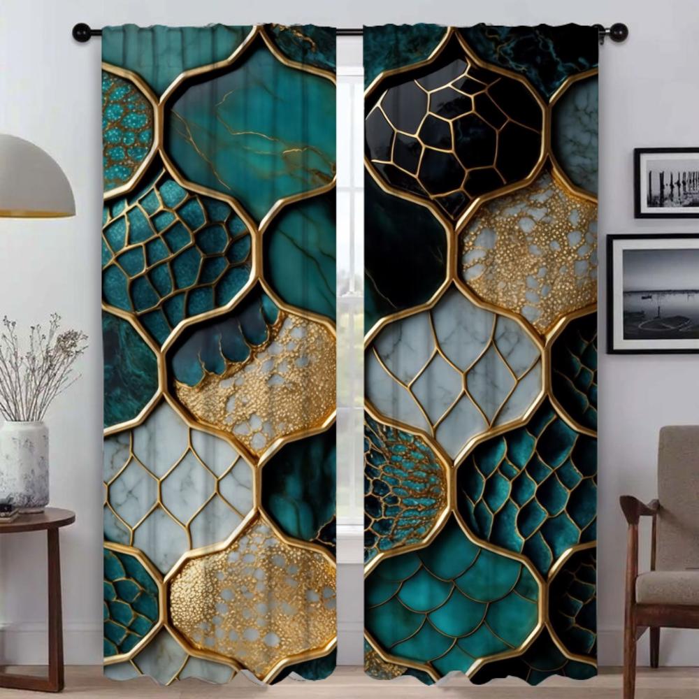 3Abstract Botanic Kintsugi Elegant Room Curtains for Living Room Tulle for Bedroom Partition Blinds Blackout Curtain Shades Home