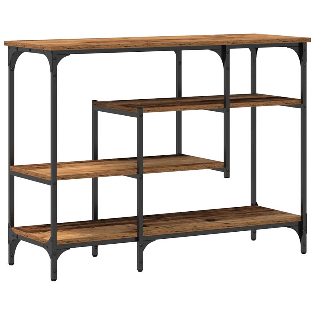 Industrial Console Table Reclaimed Wood Look 100 x 35 x 75 cm Plywood and Metal