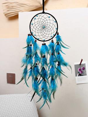 Nordic Dream Catcher Hand-woven Wind Chime Bohemian Feather Hanging Ornament Wall Decor Birthday Gift Bedroom Home Decoration