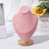1pc Wooden Mannequin Bust Necklace Display Stand Portrait Model Neck Pendant Jewellery Storage Rack Holder Window Showcase Props