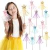 Fairy Wands Star Glitter Princess Wands For Girls Kids Princess Party Favors Angel Sticks With Ribbon Costume Props For Birthday