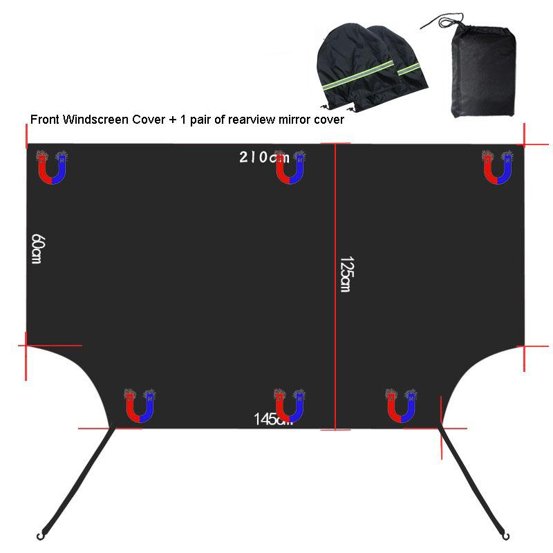 Capa para-brisa dianteiro de carro, capa magnética para-sol de automóvel, para-brisa de carro, protetor solar de neve, à prova d'água