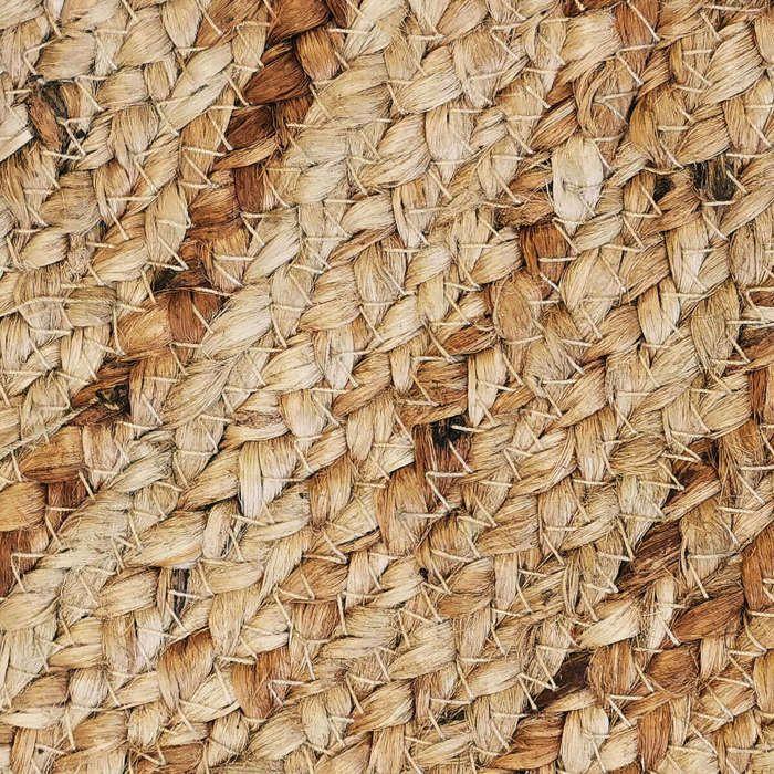 Tapis salon en jute tressé main motif rond naturel 300x400