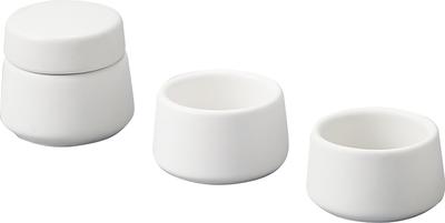 Conjunto de 3 peças de ferramentas sagradas Yamazaki Jitsugyo, branco, aprox. L5 x P5 x A4.5cm (bolinhas), torre, oferenda de cerâmica, 1 bolinha, 2 pratos, 8188