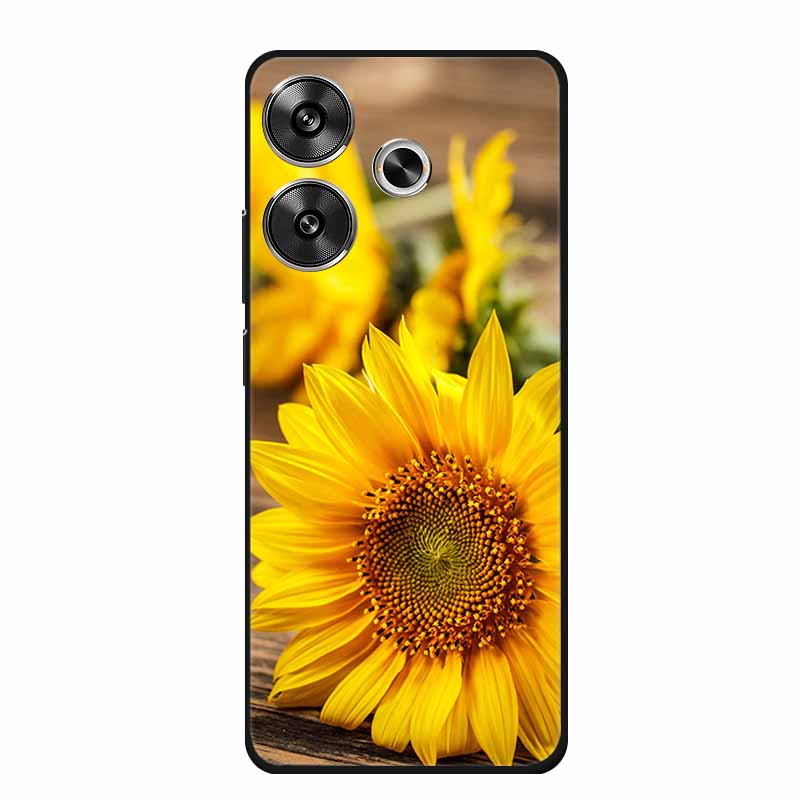 6.79" For Poco M6 4G Case POCOM6 Phone Cover Black Silicone Soft Back Cover Case For Xiaomi Poco M6 4G Case M 6 Protective Coque