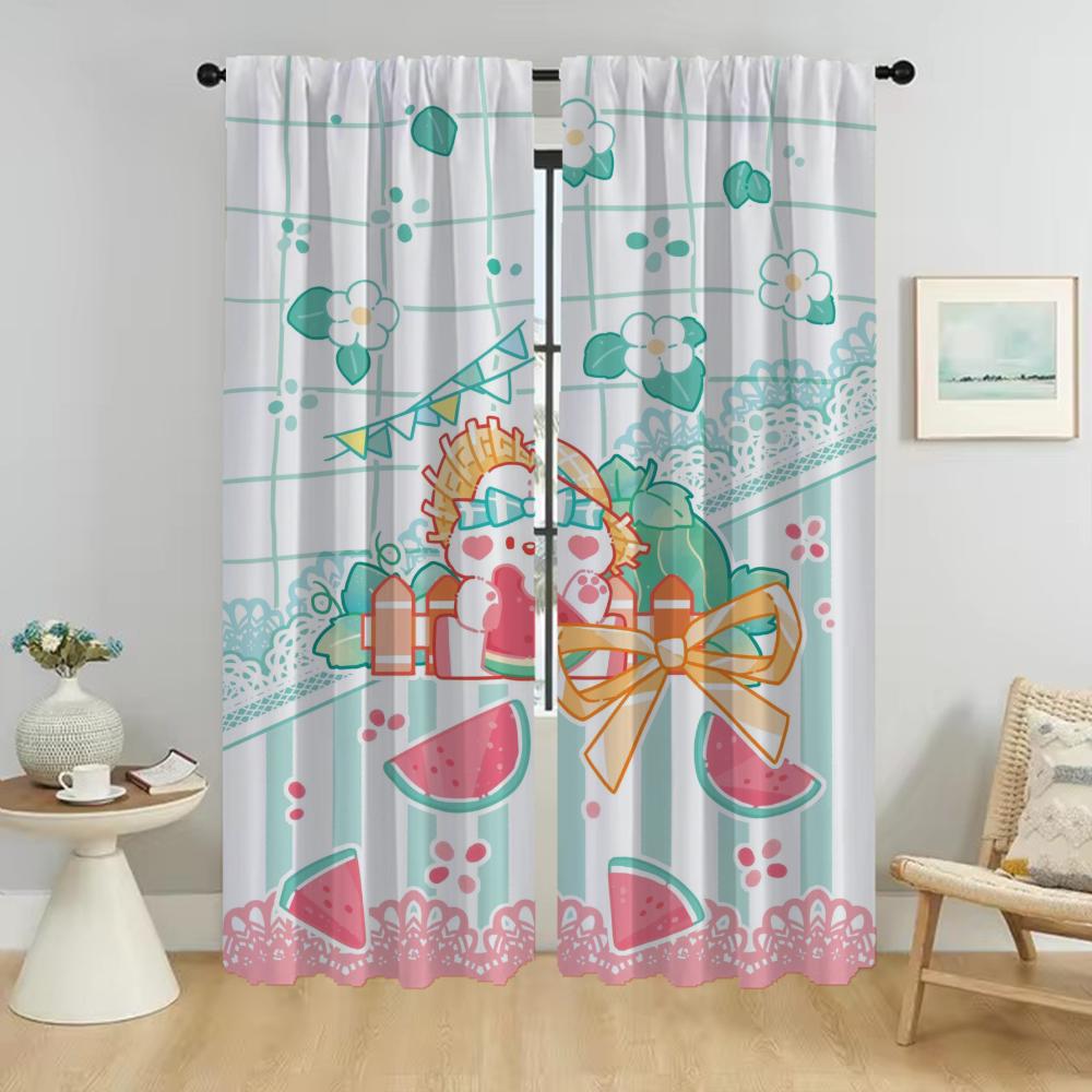 Bear Window Curtain for Room 2 Panel Curtains for Bedroom Halloween Decoration Home Interior Curtains Shades Partition Living