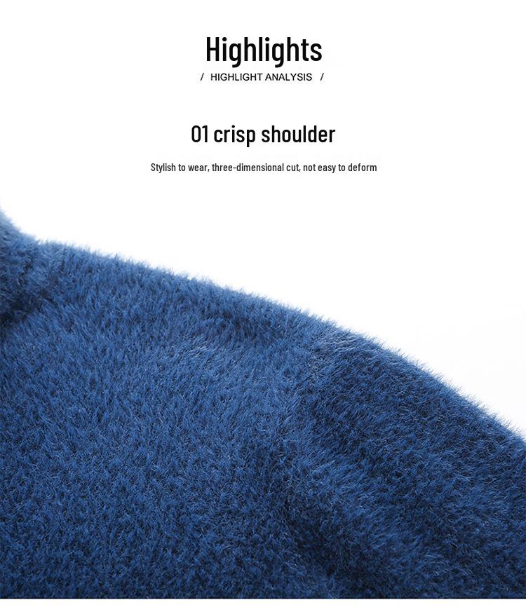 Herren Winter Nerz Kaschmir Rollkragenpullover - Dick, Weich, Modischer Strickpullover