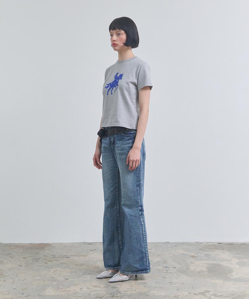 Eikyueikyuhauseukeulleob Star Horse T-Shirt [Melange Grey]