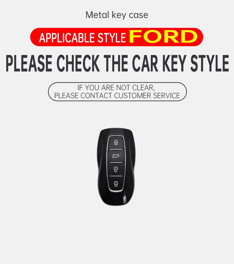 Interior Mouldings 4 Buttons Car Key Cover Case Shell For Ford EQUATOR JMC Plus 5 6 7 Sport EcoBoost Zinc Alloy Leather Protect