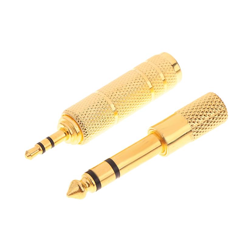2Pcs/Set 6.5Mm To 3.5Mm And 3.5Mm To 6.5Mm Audio Adapter For Headphone Amplifier Audio Adapter Microphone 6.3 3.5 Mm Converter