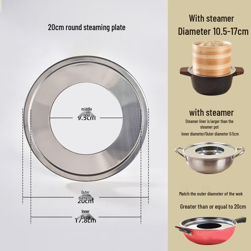 JinXu 20cm Thickened Ring Stainless Steel Steamer Plate