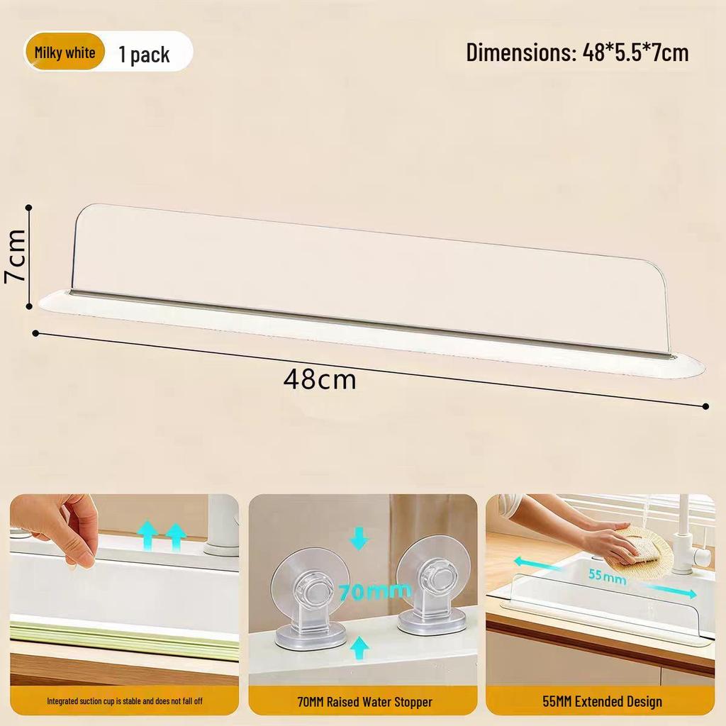 Clear PET Suction Cup Splash Guard for Kitchen Sink Countertop