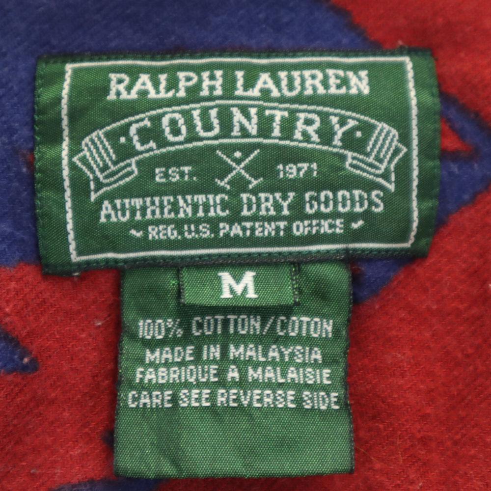 RALPH LAUREN COUNTRY 90s Polo Country Old native pattern Long sleeve Flannel shirt Men's Used