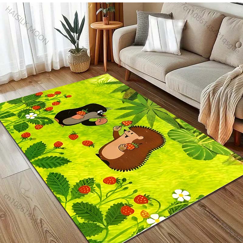 Alfombra de dibujos animados con estampado de Topito para Sala de Estar, Dormitorio, Sofá, Felpudo Decorativo, Alfombra de Área para Mesa de Sofá, Alfombrilla Antideslizante para el Suelo para Regalos