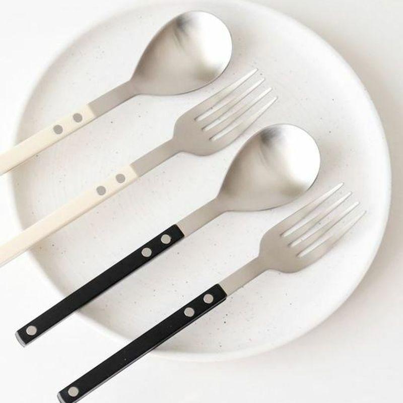 Kamomekitchen Bogen Double-sided Children's Spoon and Fork Set 5 Colors