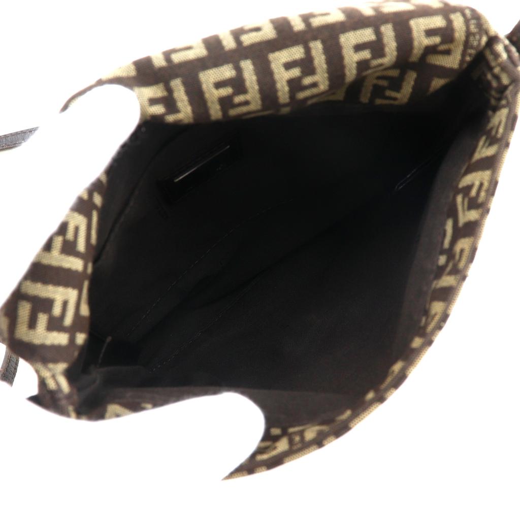 FENDI Zucchino Shoulder Bag 8BT075 Brown canvas Women Used