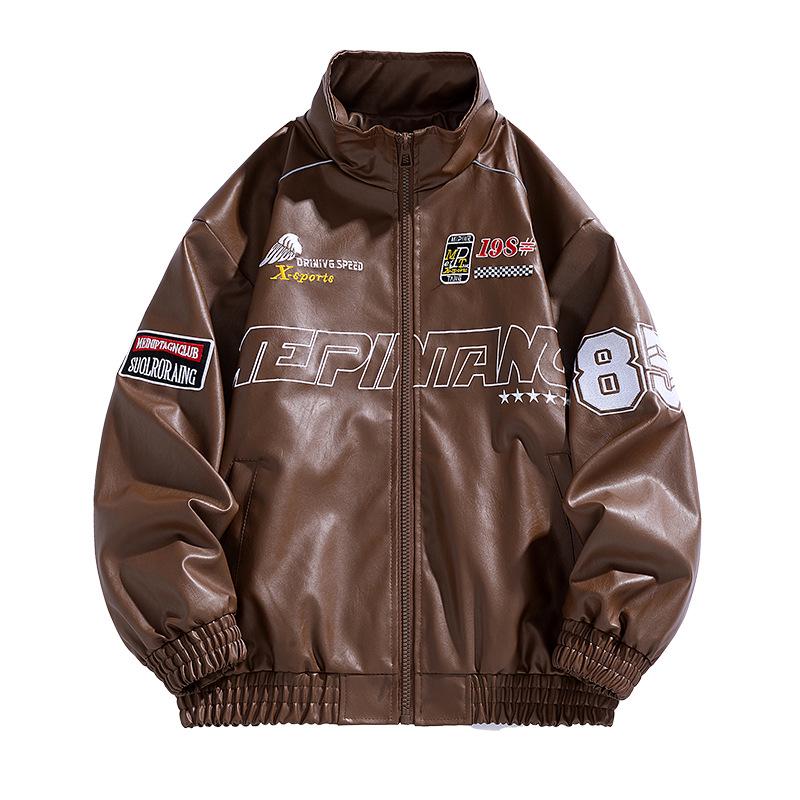 Men s Korean Style Slim Fit Leather Motorcycle Jacket - Stand Collar Baseball Design for Autumn/Winter