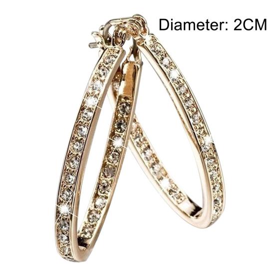 Schillernde Damen-Creolen mit Strass-Intarsien, großer Kreis, Party- und Bankett-Schmuck