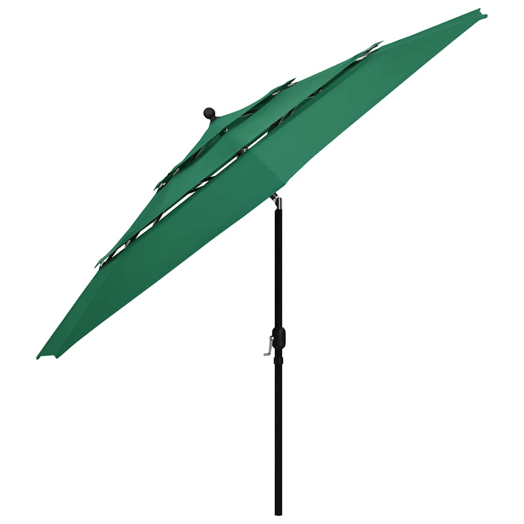 3 Layer Green Sun Umbrella with Aluminum Pole 3.5 m