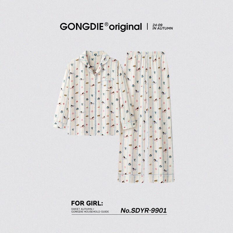 Gongdie Women s Soft Cartoon Dachshund Long-Sleeve Pajama & Loungewear Set 2XL