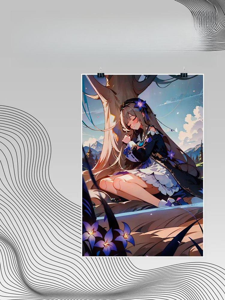 

Винтажная металлическая жестяная табличка - Honkai Star Rail Herta Фан-арт Настенный декор 1