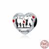 Happy Place Family Heart Shape Charm 925 Sterling Silver Bead Fit Original Fasion Bracelet Necklace Jewelry Women Gift
