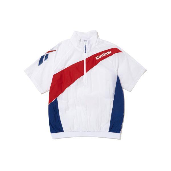 Reebok Stand Collar Color Block Short Sleeve Windbreaker Unisex Jackets White REJU4EA51WT