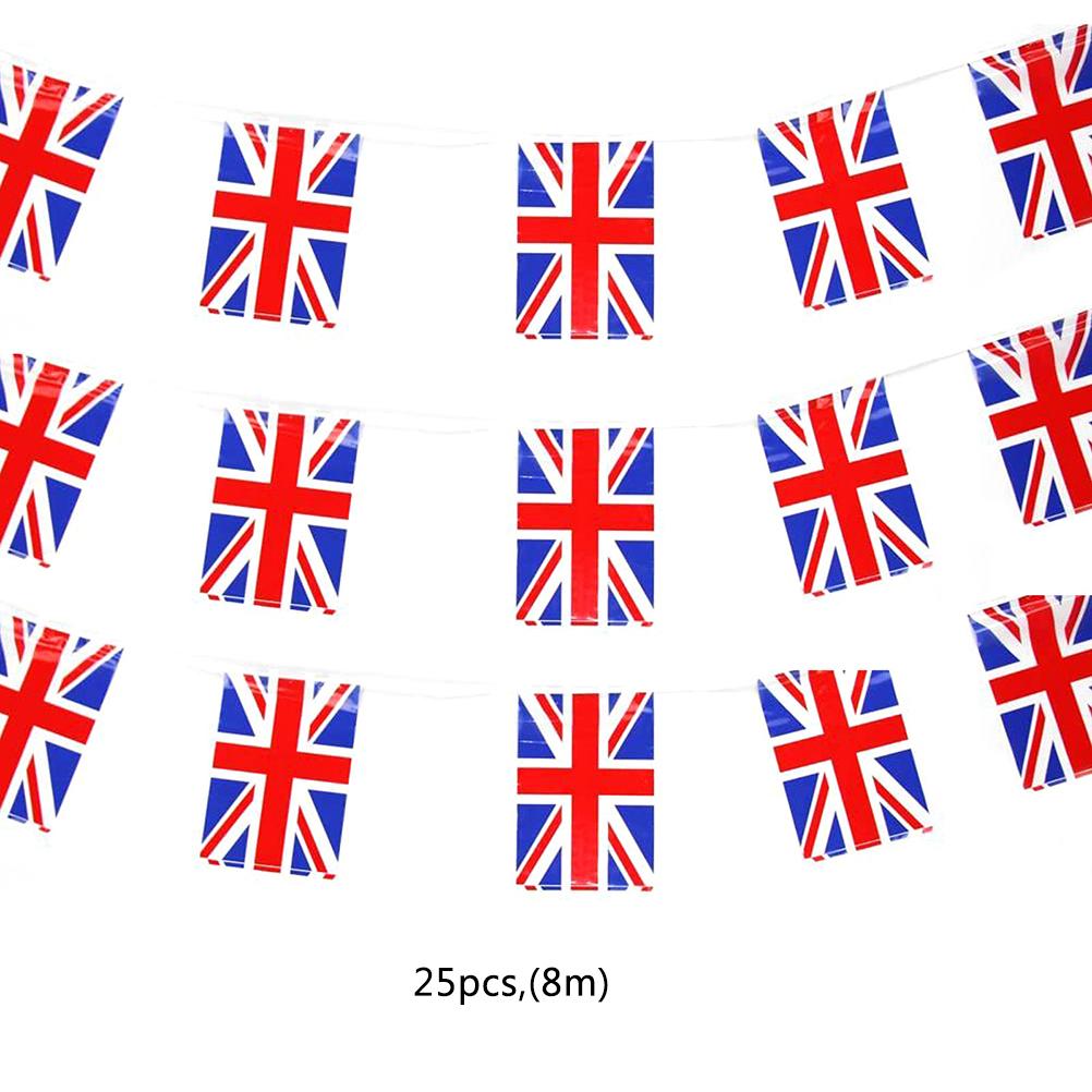 Union Dreieckswimpelkette 25 Stück Britische Flaggen 70. Jahrestag England Flaggenwimpelkette für das Platinjubiläum der Königin Kneipe