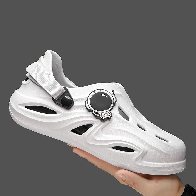 Men's Hole Shoes Summer Platform Wear Cool Slippers Beach Bag Head Non-slip Deodorant Couple Slippers Women